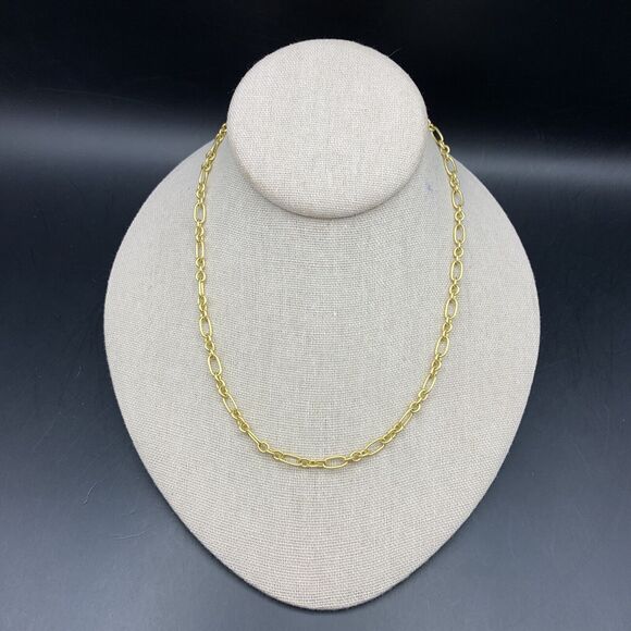 Madewell Chain Necklace Matte Gold Tone Simple Classic - Picture 2 of 6